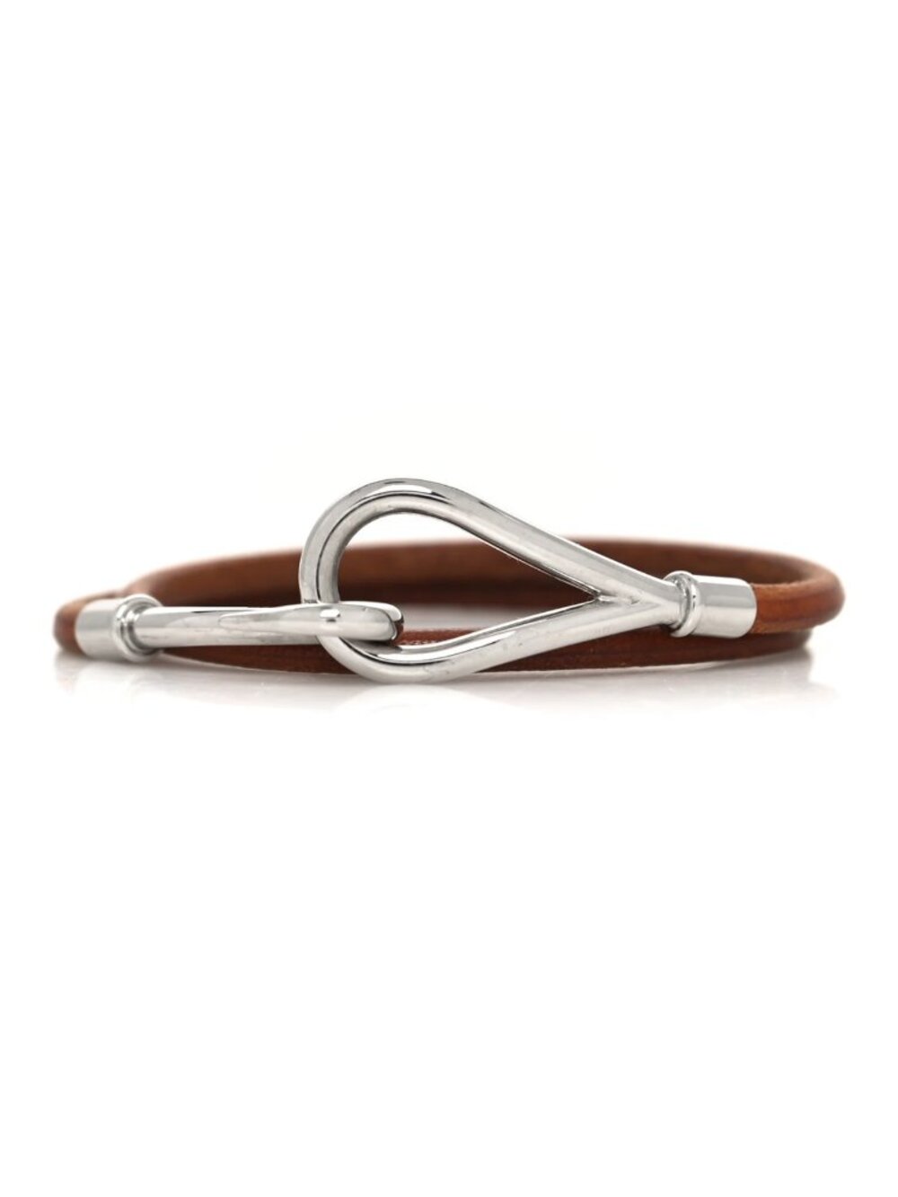 Hermes Natural Bridle Jumbo Hook Double Tour Bracelet Bouton